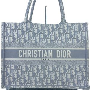 Christian Dior Book Tote Oblique Canvas Medium Gray